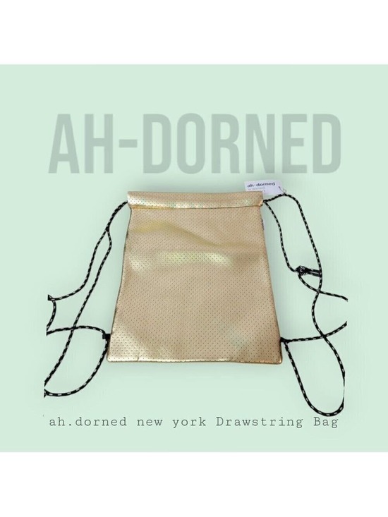 ah.dorned new york Handbags - ah dorned new york Gold Neoprene Drawstring Tote Bag - New with Tag - See Notes